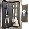 3 Piece Stainless Steel BBQ Tool Set in Zipper Pouch